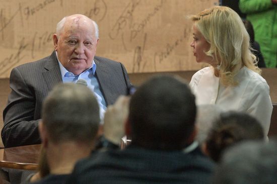 Mikhail Gorbachev presents his book "I remain an optimist" in Moscow House of Books