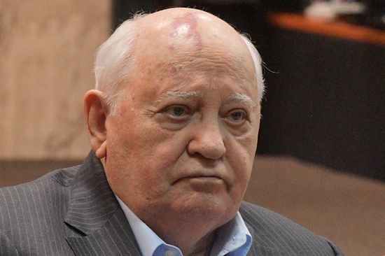 Mikhail Gorbachev presents his book "I remain an optimist" in Moscow House of Books