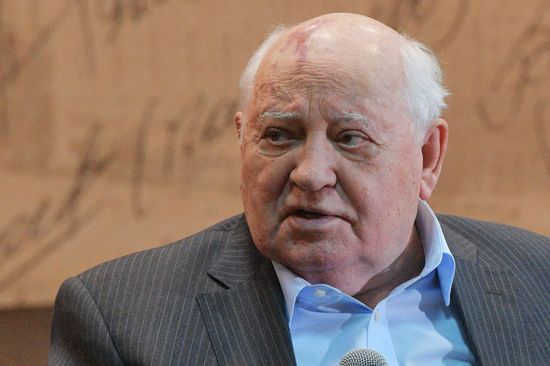 Mikhail Gorbachev presents his book "I remain an optimist" in Moscow House of Books