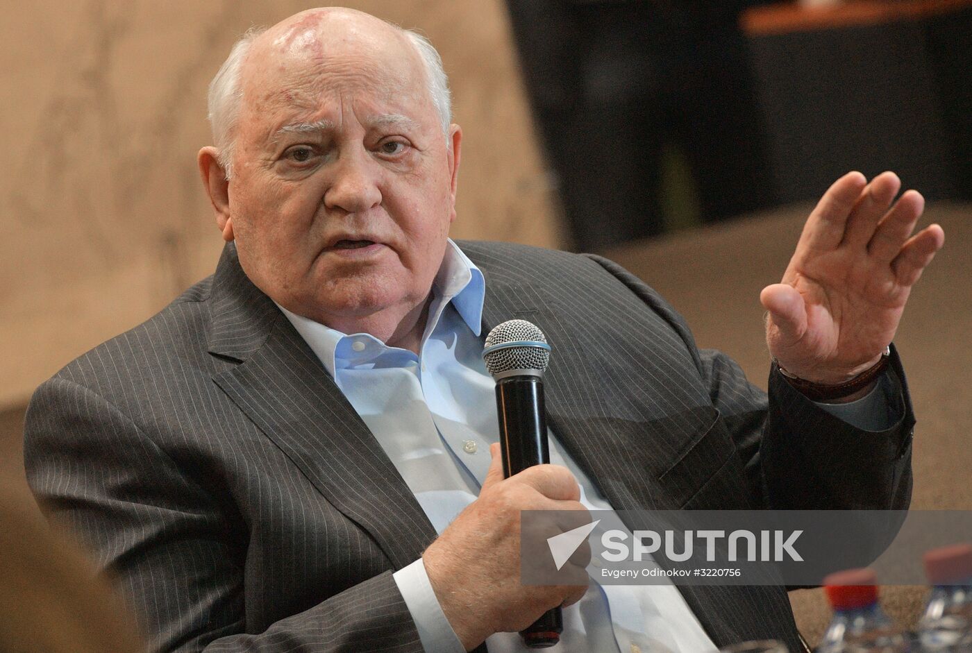 Mikhail Gorbachev presents his book "I remain an optimist" in Moscow House of Books