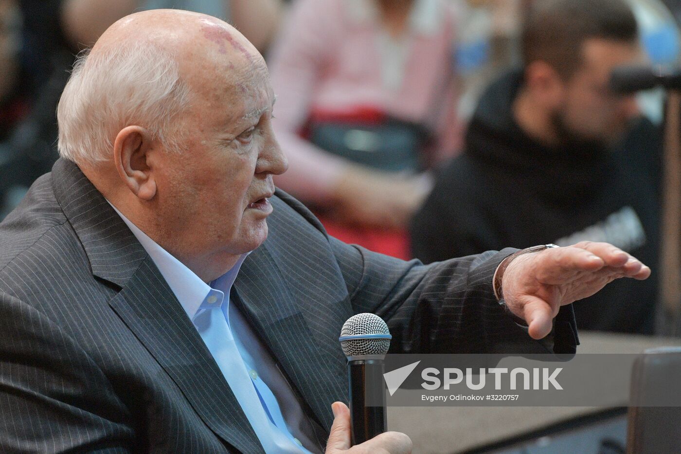 Mikhail Gorbachev presents his book "I remain an optimist" in Moscow House of Books