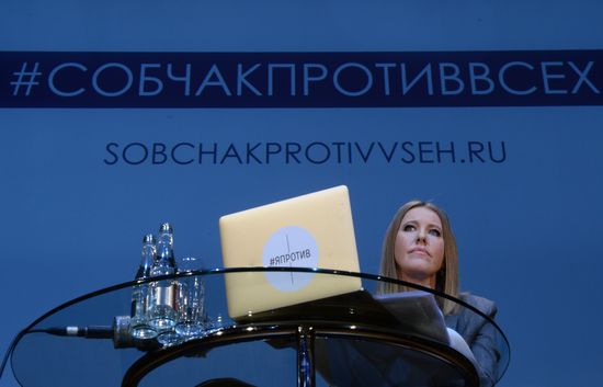 News conference with Ksenia Sobchak