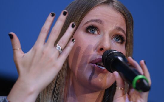 News conference with Ksenia Sobchak