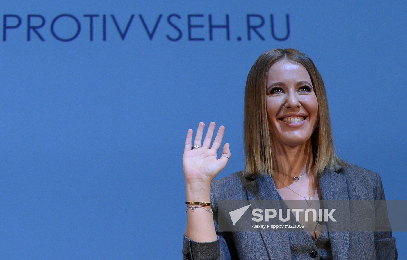News conference with Ksenia Sobchak