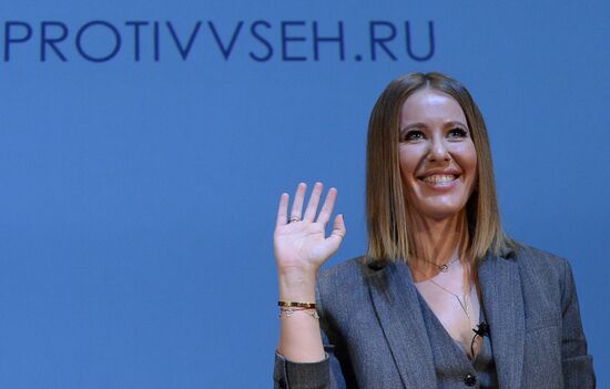 News conference with Ksenia Sobchak
