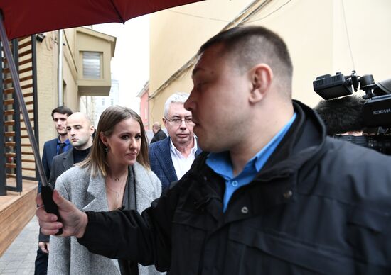 News conference with Ksenia Sobchak