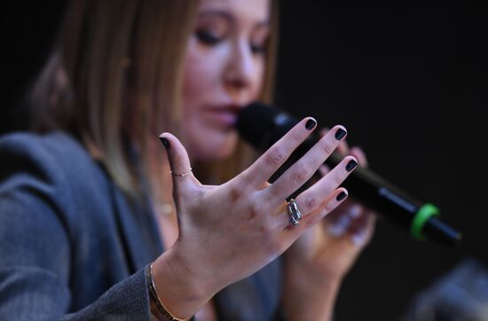 News conference with Ksenia Sobchak