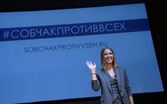 News conference with Ksenia Sobchak