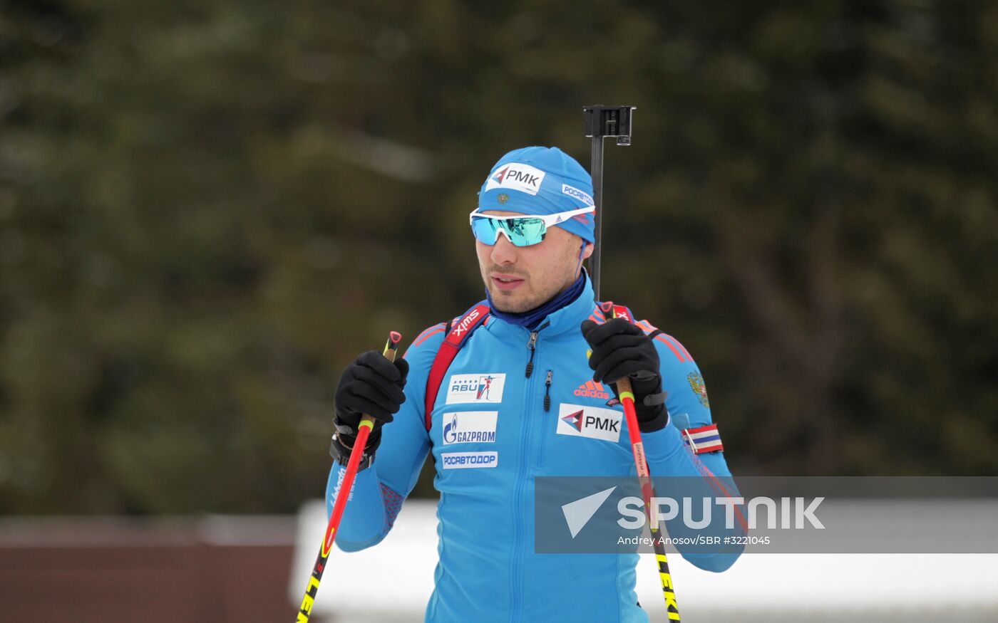 Biathlon. Russian men team's training session