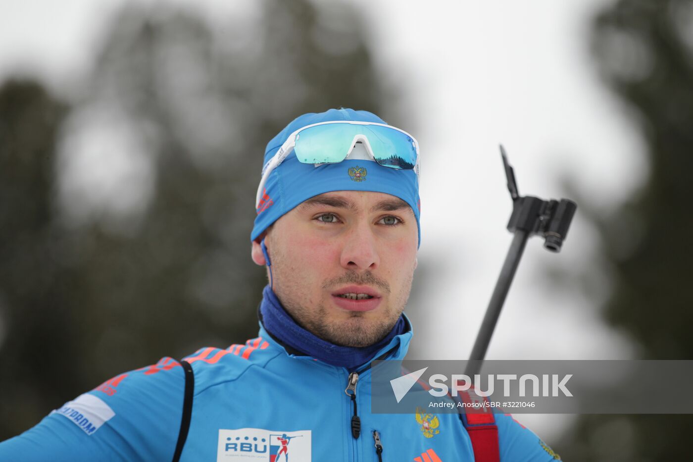 Biathlon. Russian men team's training session