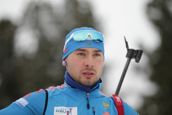 Biathlon. Russian men team's training session