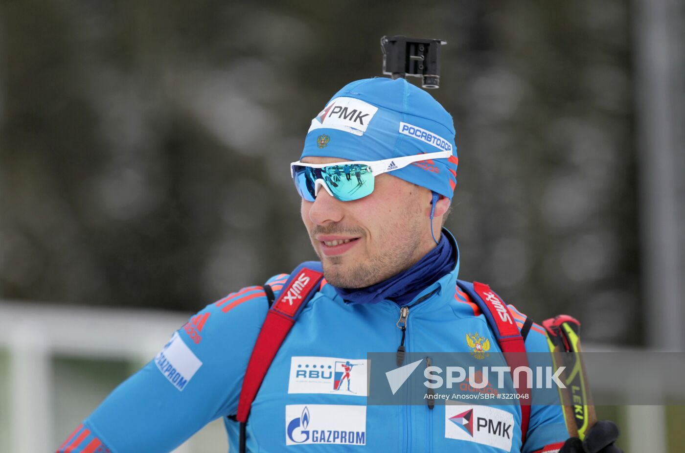 Biathlon. Russian men team's training session