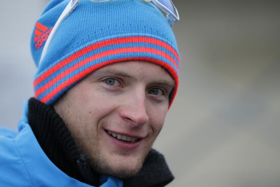 Biathlon. Russian men team's training session