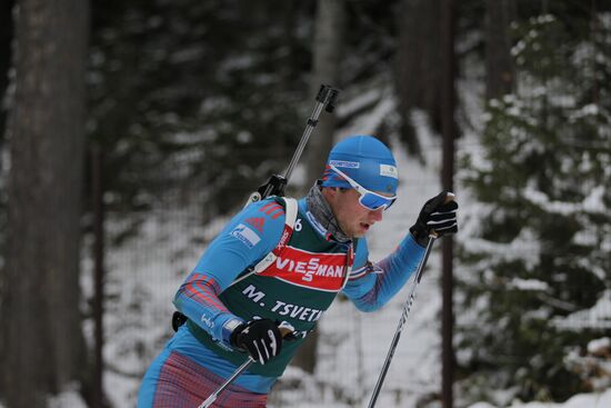 Biathlon. Russian men team's training session