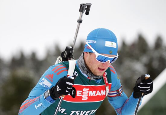 Biathlon. Russian men team's training session