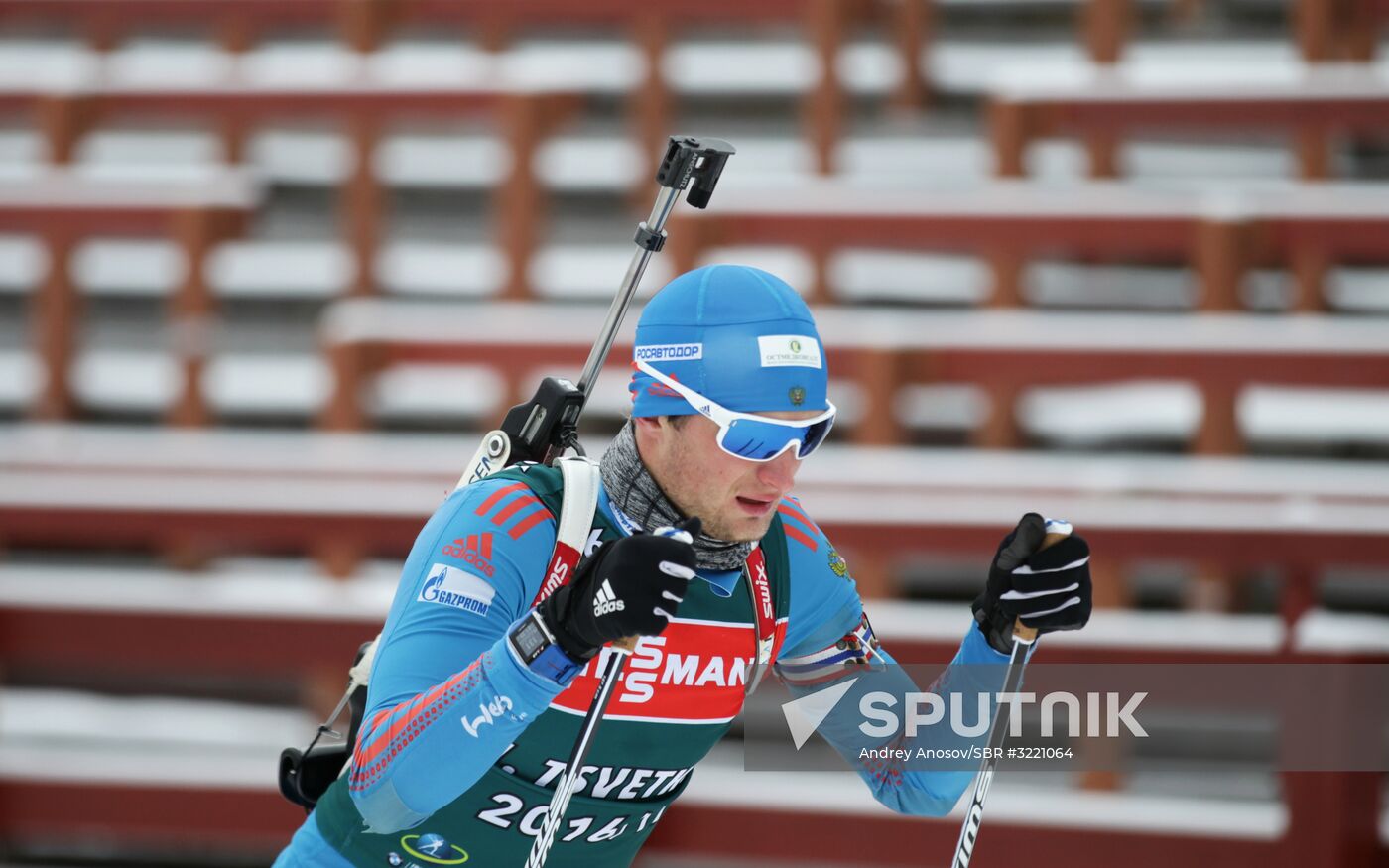 Biathlon. Russian men team's training session