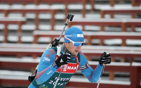 Biathlon. Russian men team's training session