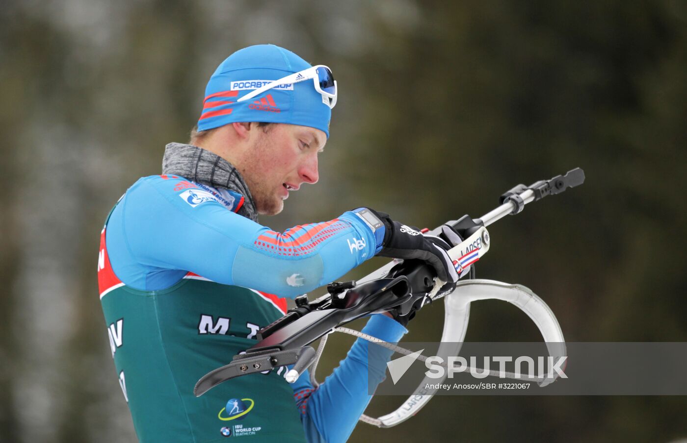 Biathlon. Russian men team's training session