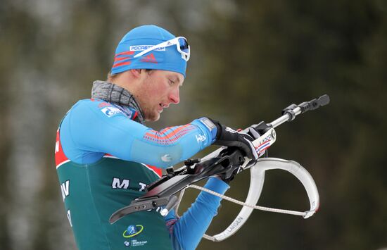 Biathlon. Russian men team's training session