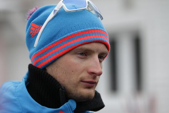 Biathlon. Russian men team's training session