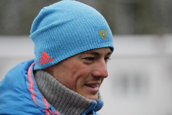 Biathlon. Russian men team's training session