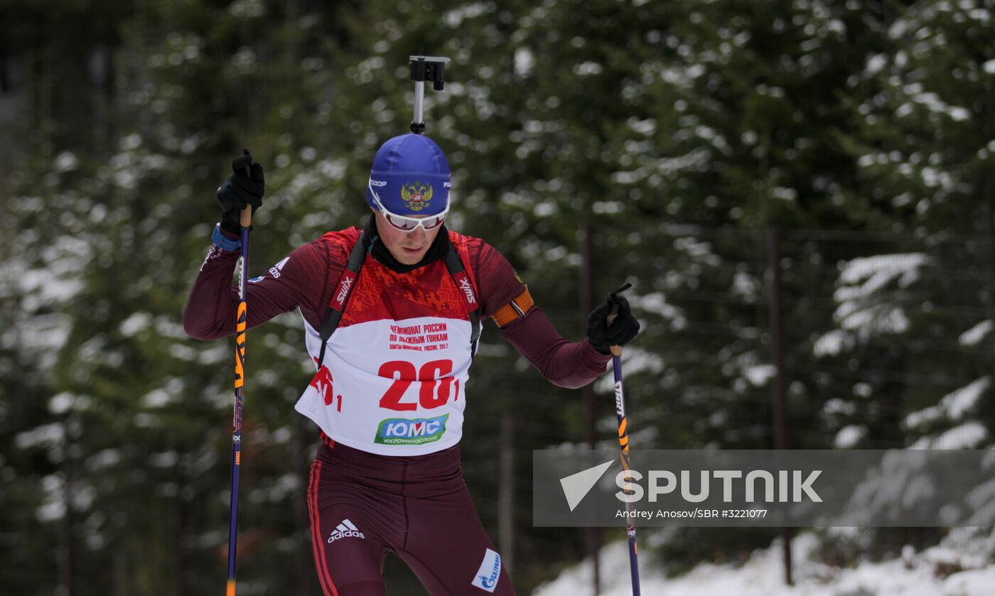 Biathlon. Russian men team's training session