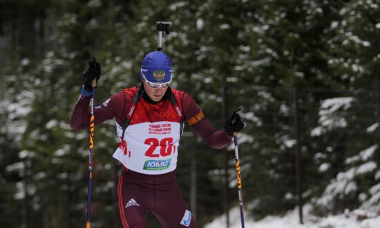 Biathlon. Russian men team's training session