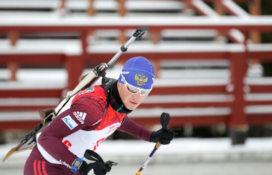 Biathlon. Russian men team's training session