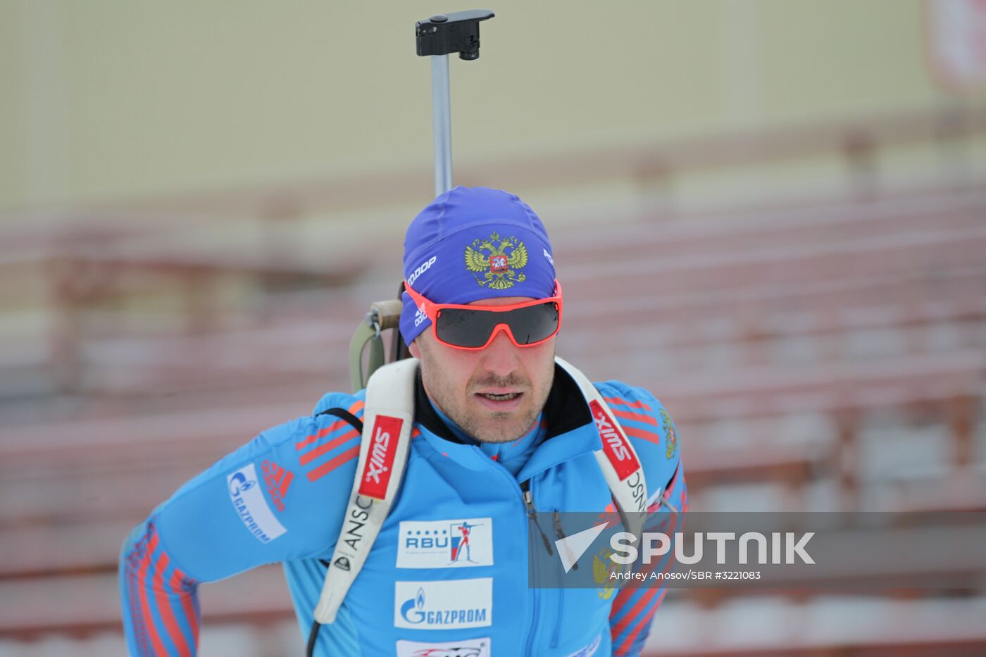 Biathlon. Russian men team's training session