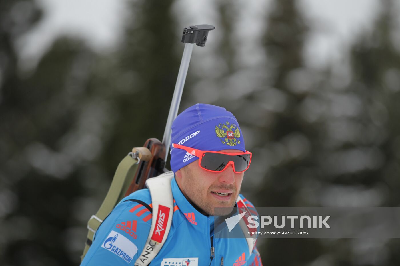 Biathlon. Russian men team's training session
