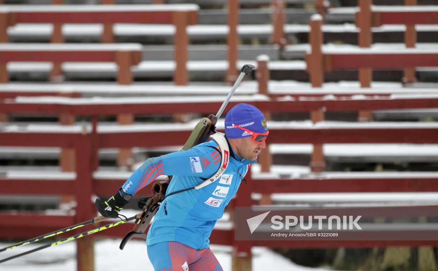 Biathlon. Russian men team's training session