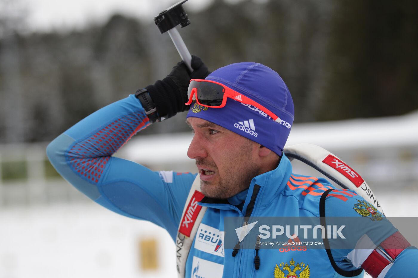 Biathlon. Russian men team's training session