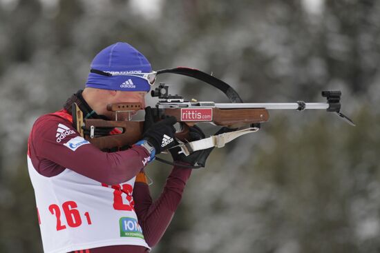 Biathlon. Russian men team's training session