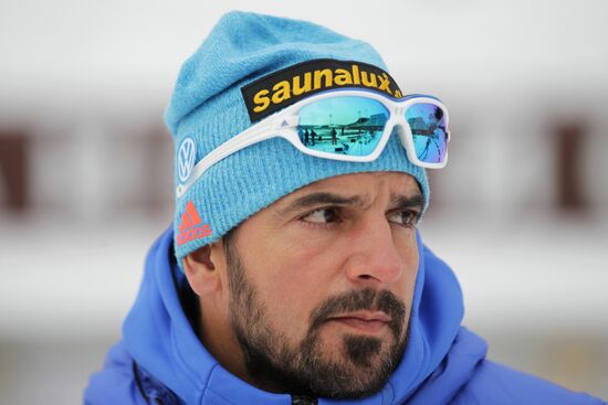Biathlon. Russian men team's training session