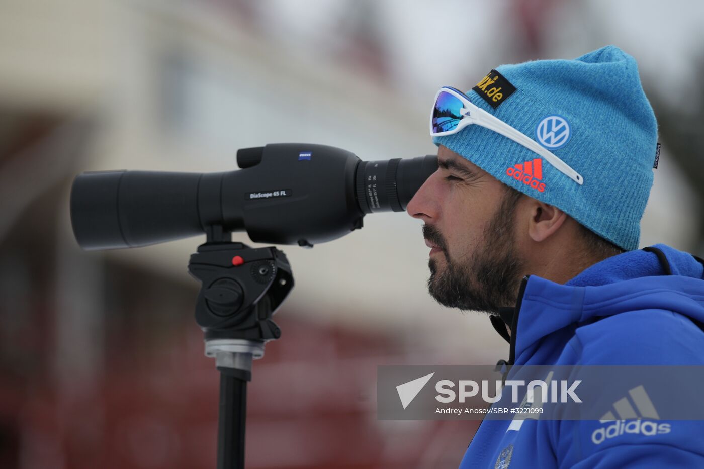Biathlon. Russian men team's training session
