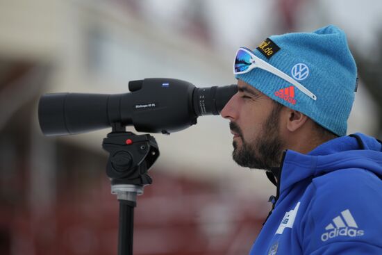 Biathlon. Russian men team's training session