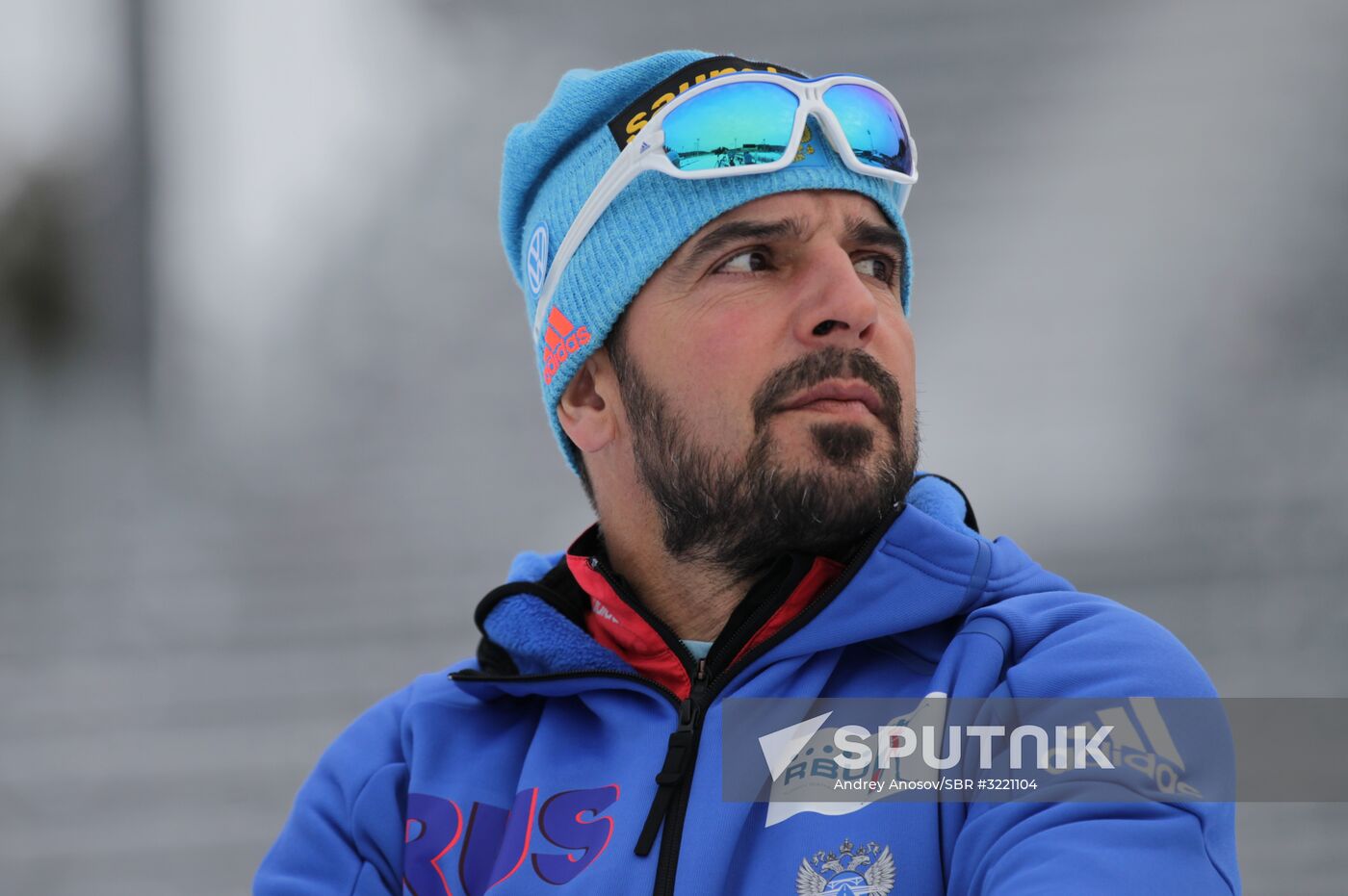 Biathlon. Russian men team's training session