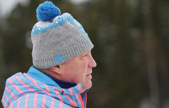 Biathlon. Russian men team's training session