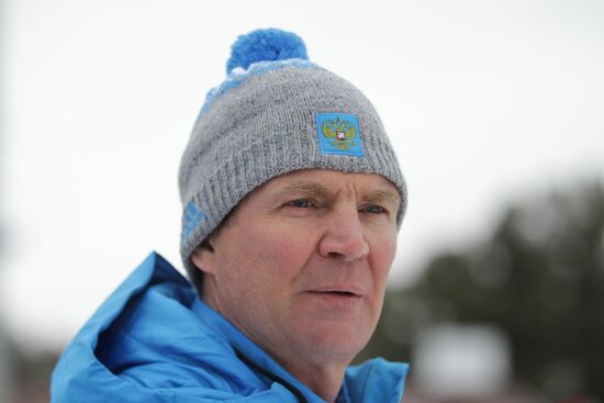 Biathlon. Russian men team's training session