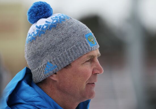 Biathlon. Russian men team's training session