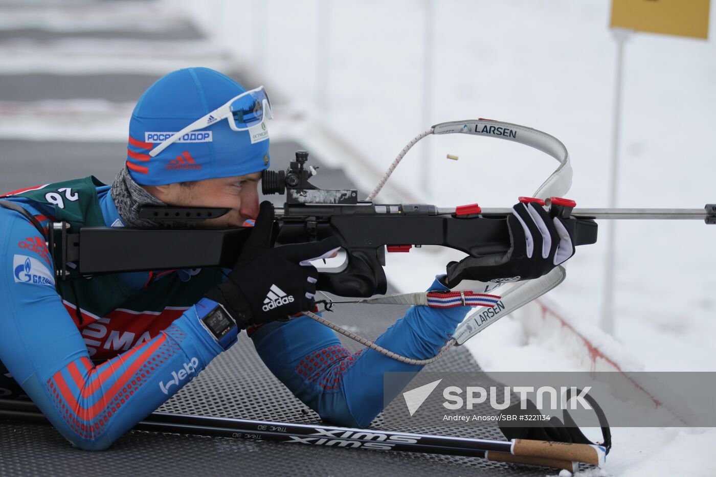 Biathlon. Russian men team's training session