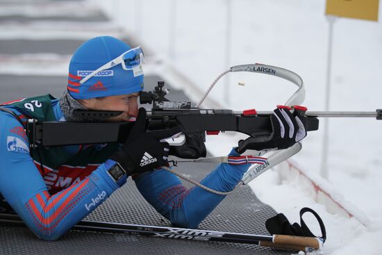 Biathlon. Russian men team's training session