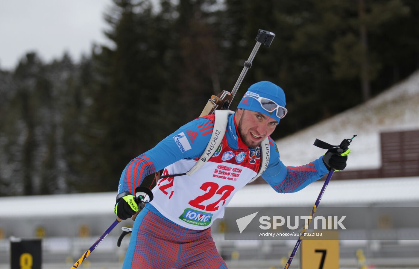 Biathlon. Russian men team's training session