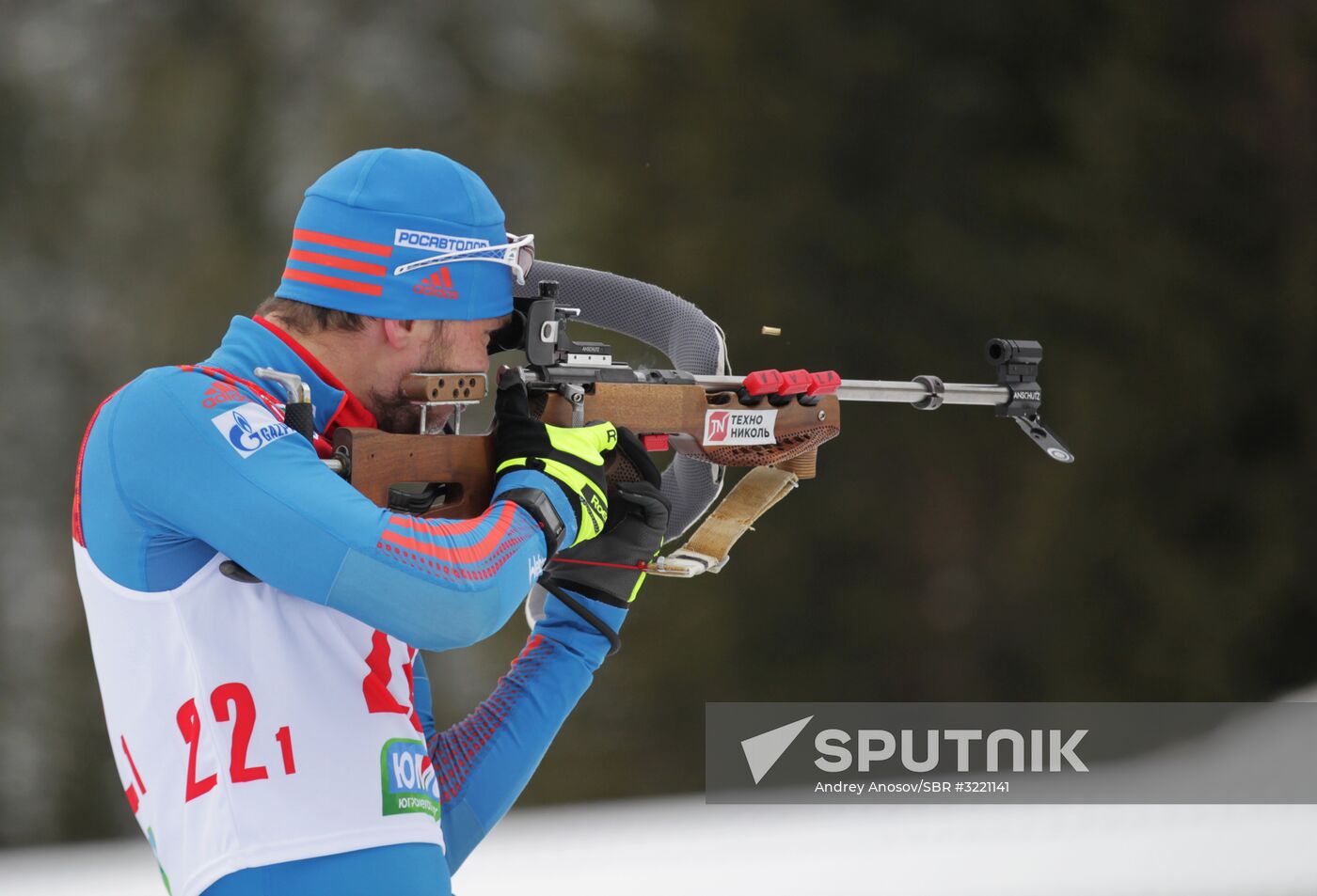 Biathlon. Russian men team's training session
