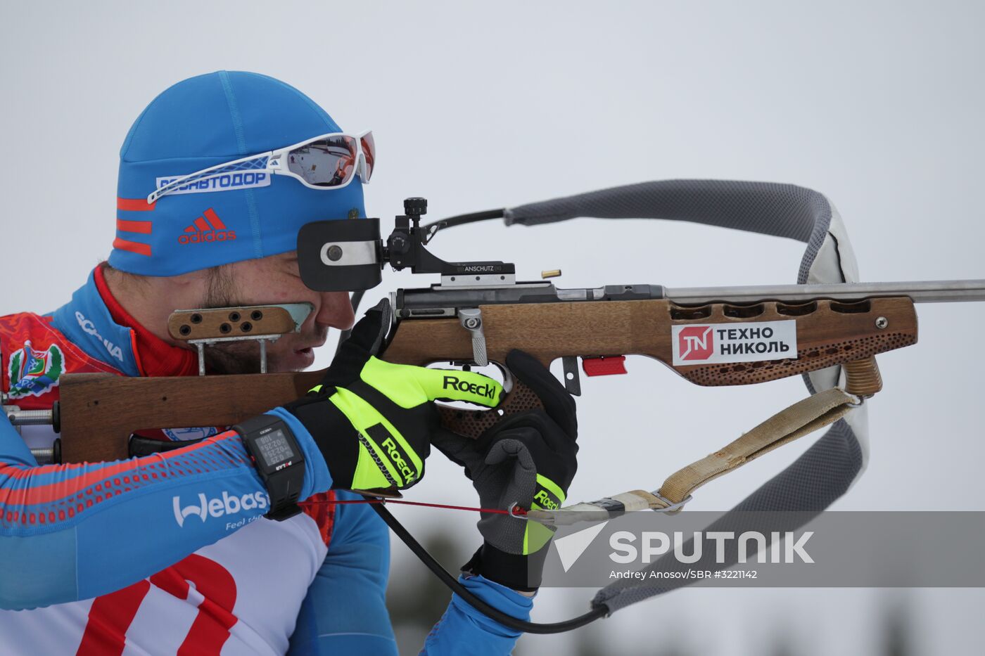Biathlon. Russian men team's training session
