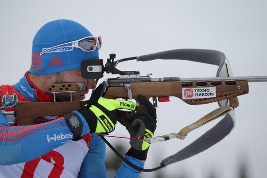 Biathlon. Russian men team's training session