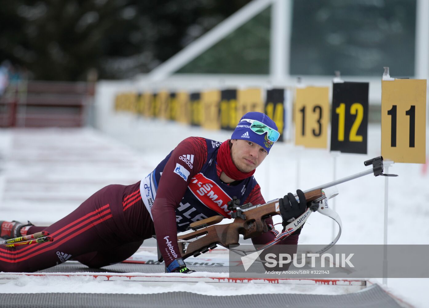 Biathlon. Russian men team's training session