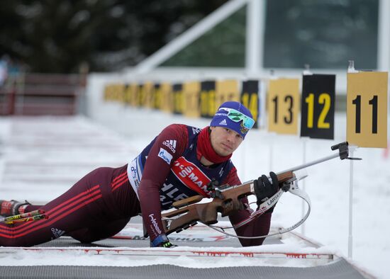 Biathlon. Russian men team's training session