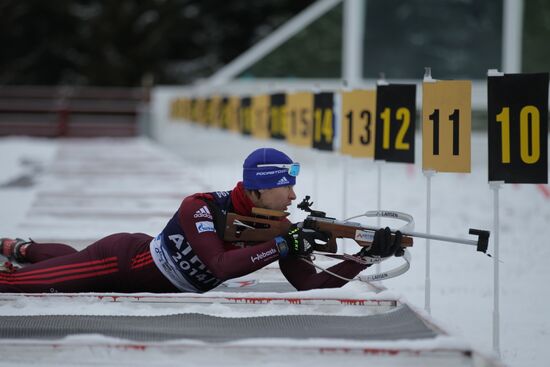 Biathlon. Russian men team's training session