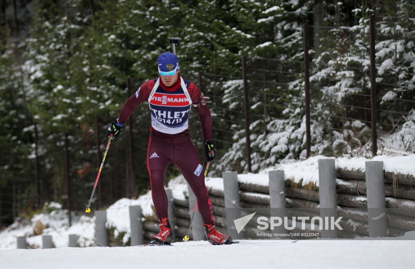 Biathlon. Russian men team's training session